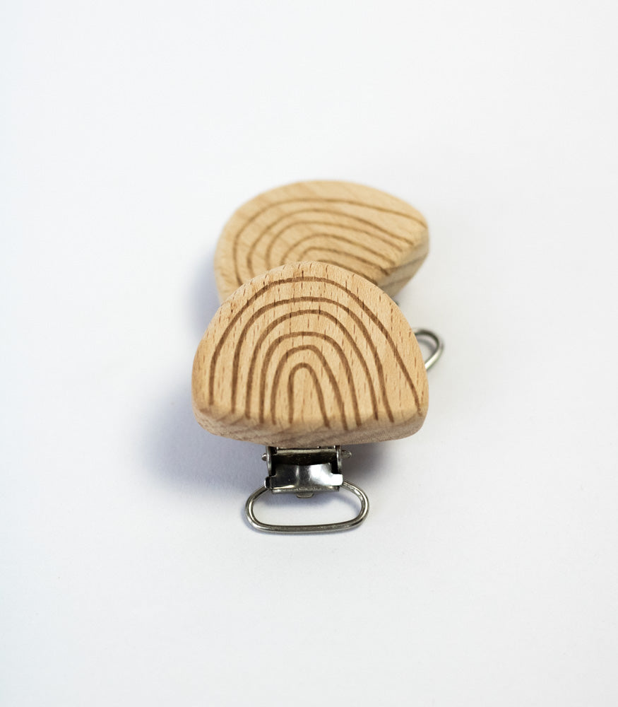 Schnullerclip "Regenbogen" aus Buchenholz - Bastelbedarf -> Holz > Schnullerclips von mahina