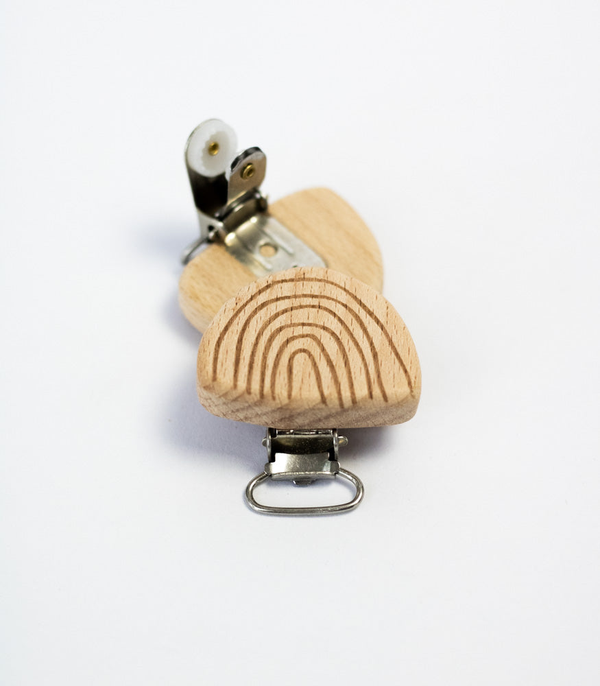 Schnullerclip "Regenbogen" aus Buchenholz - Bastelbedarf -> Holz > Schnullerclips von mahina