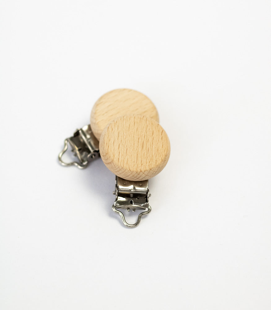 Schnullerclip "Rund ohne Löcher" aus Buchenholz - Bastelbedarf -> Holz > Schnullerclips von mahina