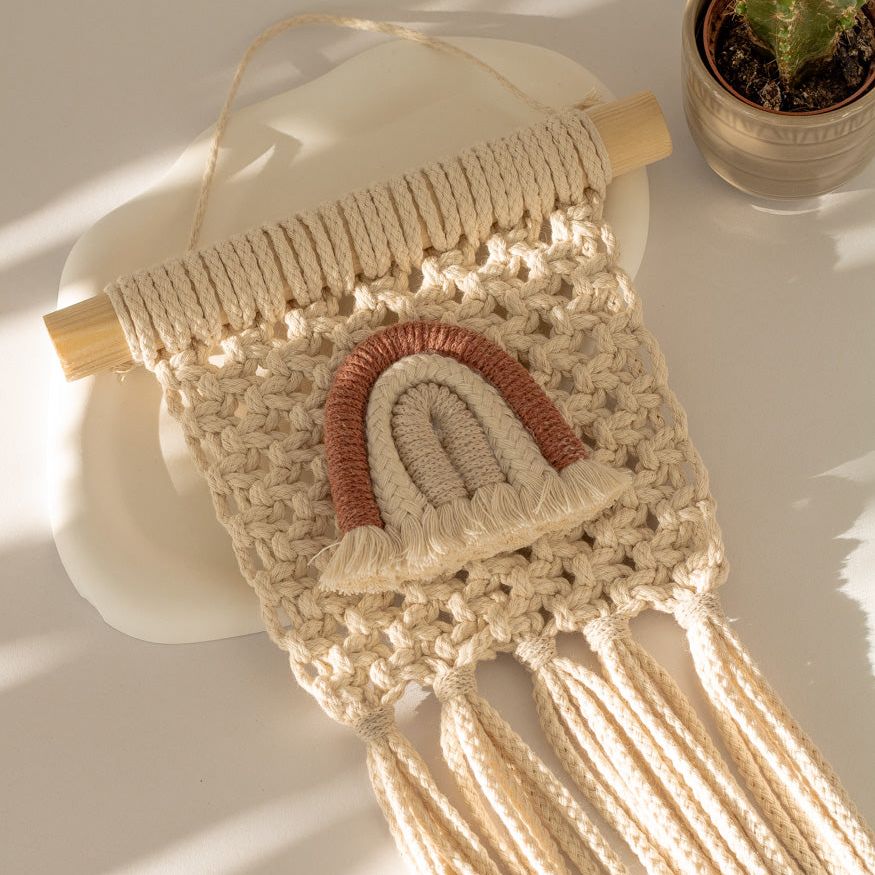 Handgemachter Makramee Wimpel "Regenbogen" - Interior > Dekoration > Makramee von mahina