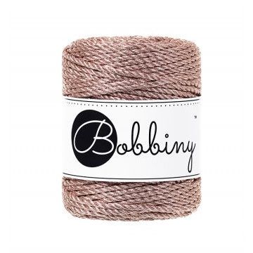 Bobbiny Makramee Garn 3mm 3ply Metallic Rose Gold 50m - mahina