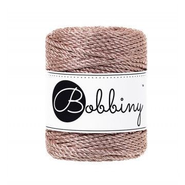 Bobbiny Makramee Garn 3mm 3ply Metallic Rose Gold 50m - MAHINA