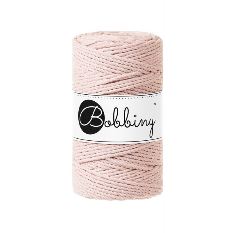 Bobbiny Makramee Garn 3mm 3ply Pastel Pink 100m - MAHINA