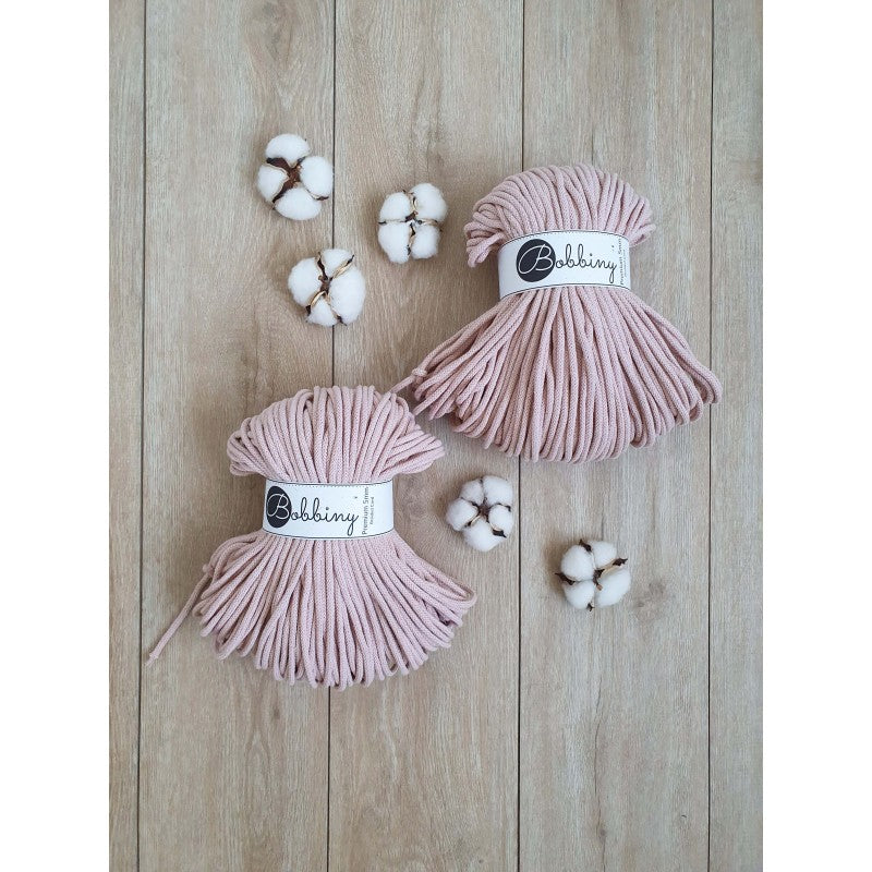 Bobbiny PREMIUM Flechtkordel 5mm geflochten Pastel Pink 100m - mahina