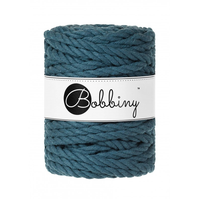Bobbiny Makramee Garn 9mm 3ply Peacock Blue 30m - mahina