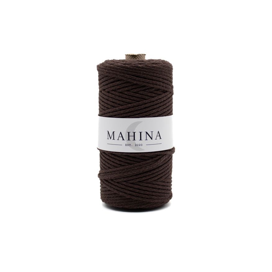 MAHINA Garn 2mm geflochten Schokobraun 150m - Garne > Baumwollgarne > Pferdeseile > Geflochten > 2mm > 150m von mahina