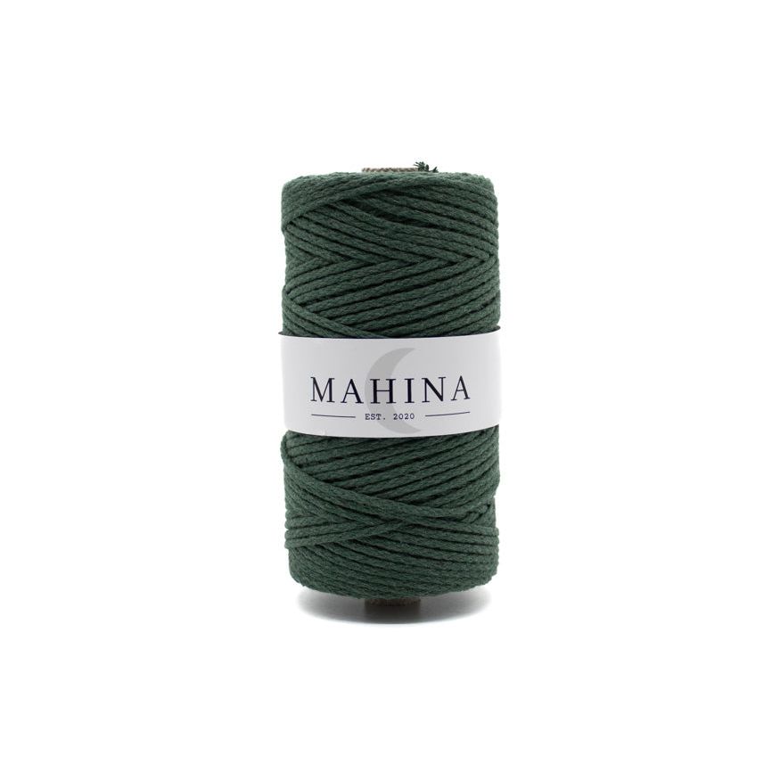 MAHINA Garn 2mm geflochten Tannengrün 150m - Garne > Baumwollgarne > Pferdeseile > Geflochten > 2mm > 150m von mahina