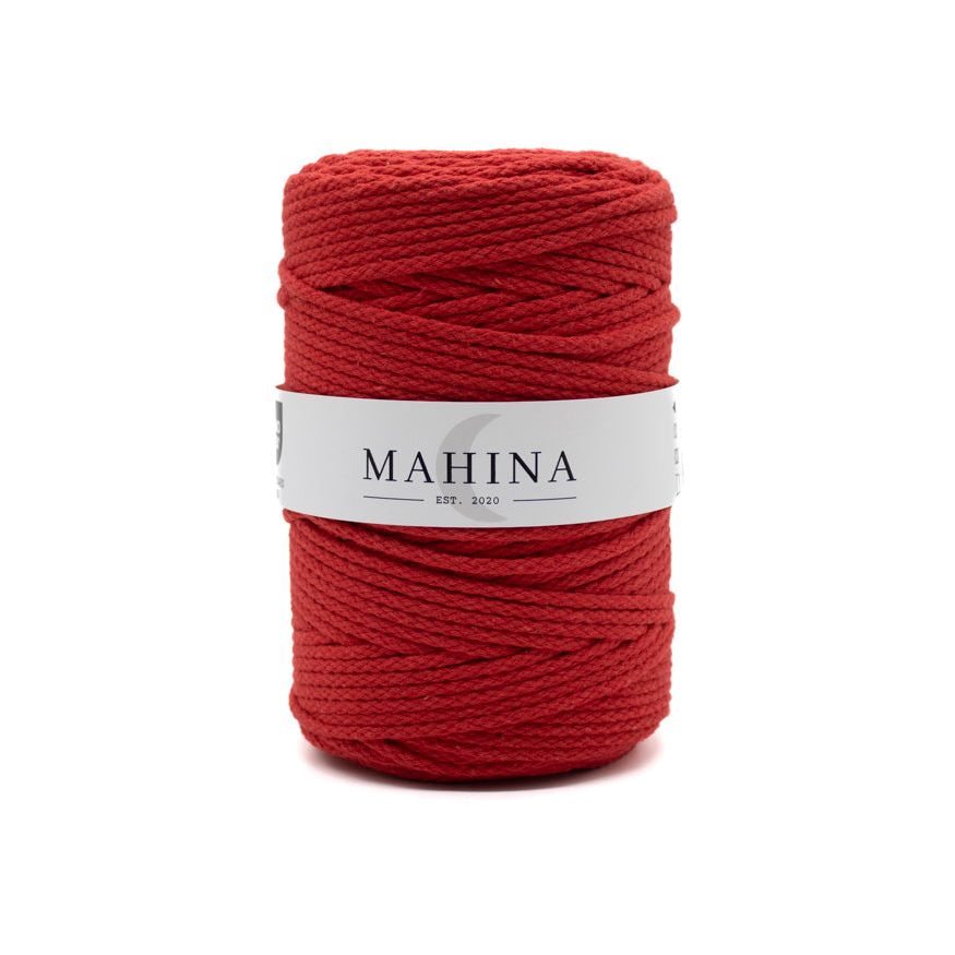MAHINA Garn 4mm geflochten Feuerrot 200m - Garne > Baumwollgarne > Pferdeseile > Geflochten > 4mm > 200m von mahina