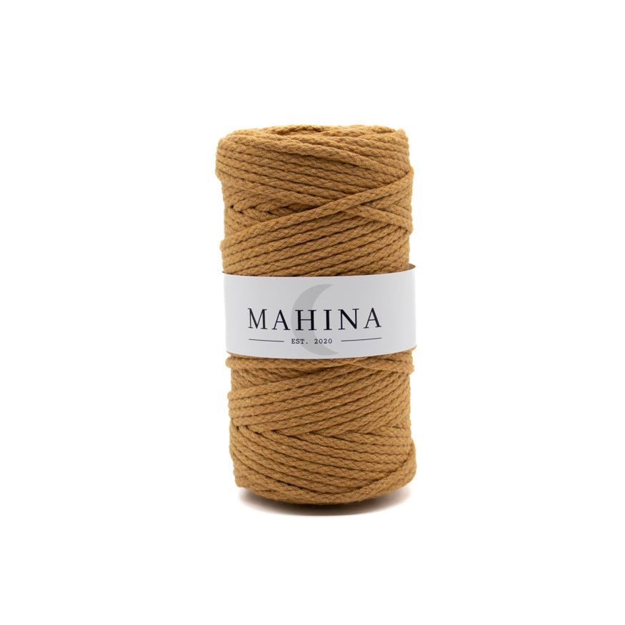 MAHINA Garn 4mm geflochten Honig 100m - Garne > Baumwollgarne > Pferdeseile > Geflochten > 4mm > 100m von mahina