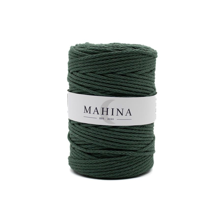 MAHINA Garn 4mm geflochten Tannengrün 200m - Garne > Baumwollgarne > Pferdeseile > Geflochten > 4mm > 200m von mahina