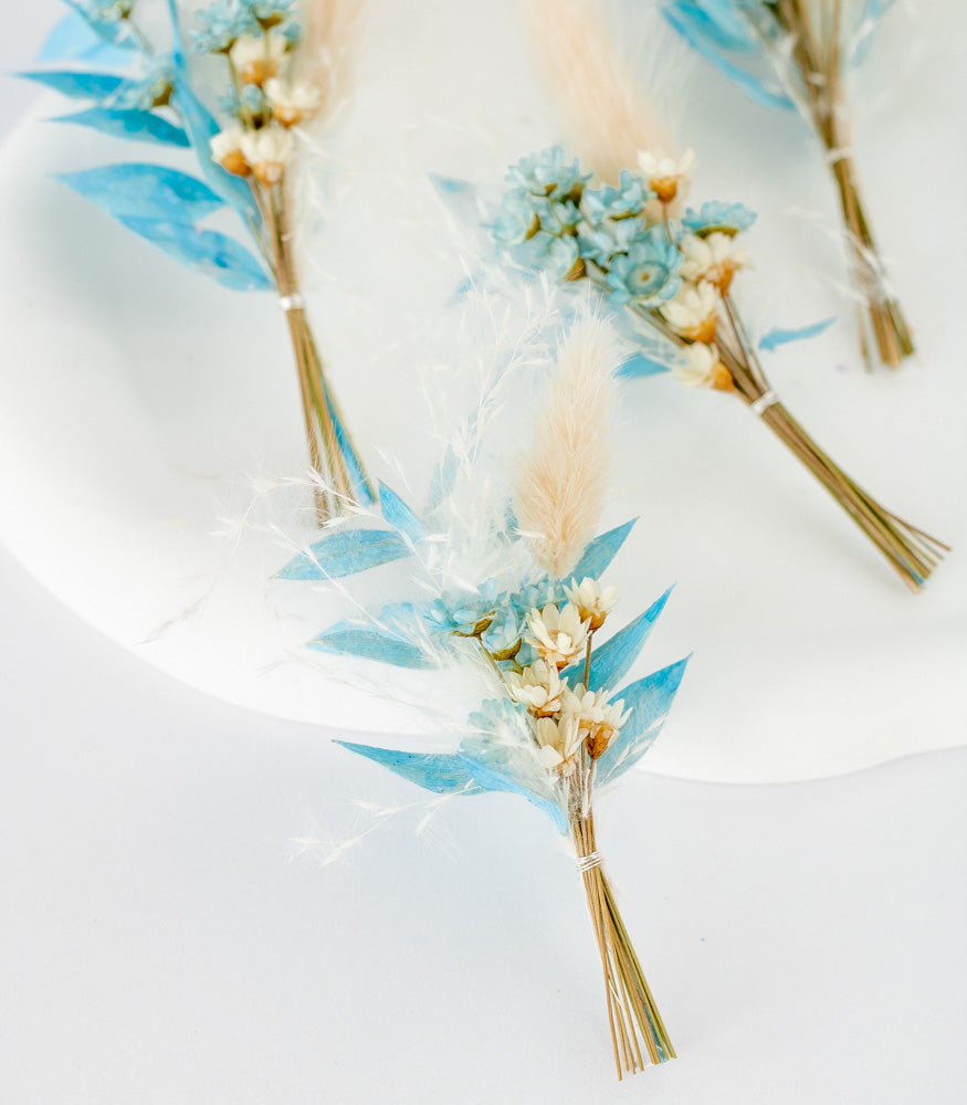 Mini Bouquet aus Trockenblumen "Sky Blue" - mahina