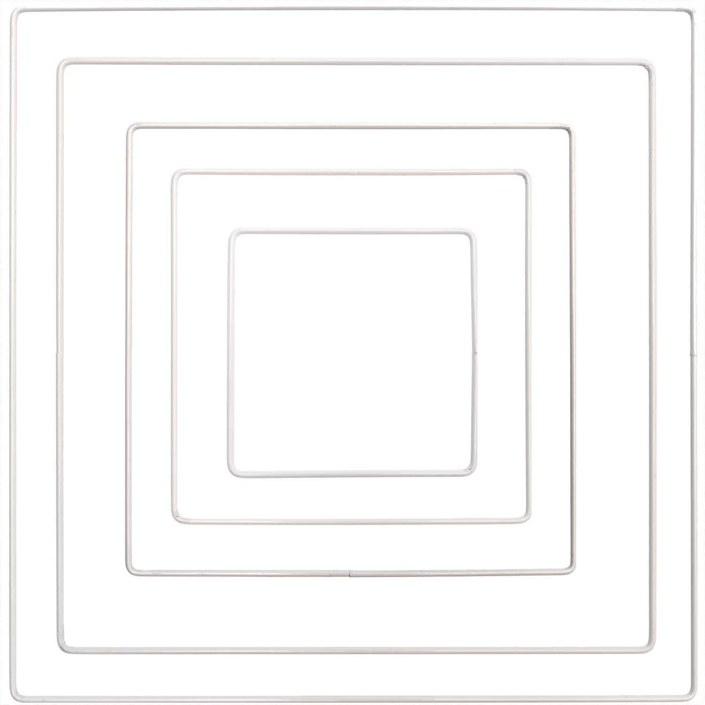 Metallring "Quadrat" in weiß, verschiedene Größen - MAHINA