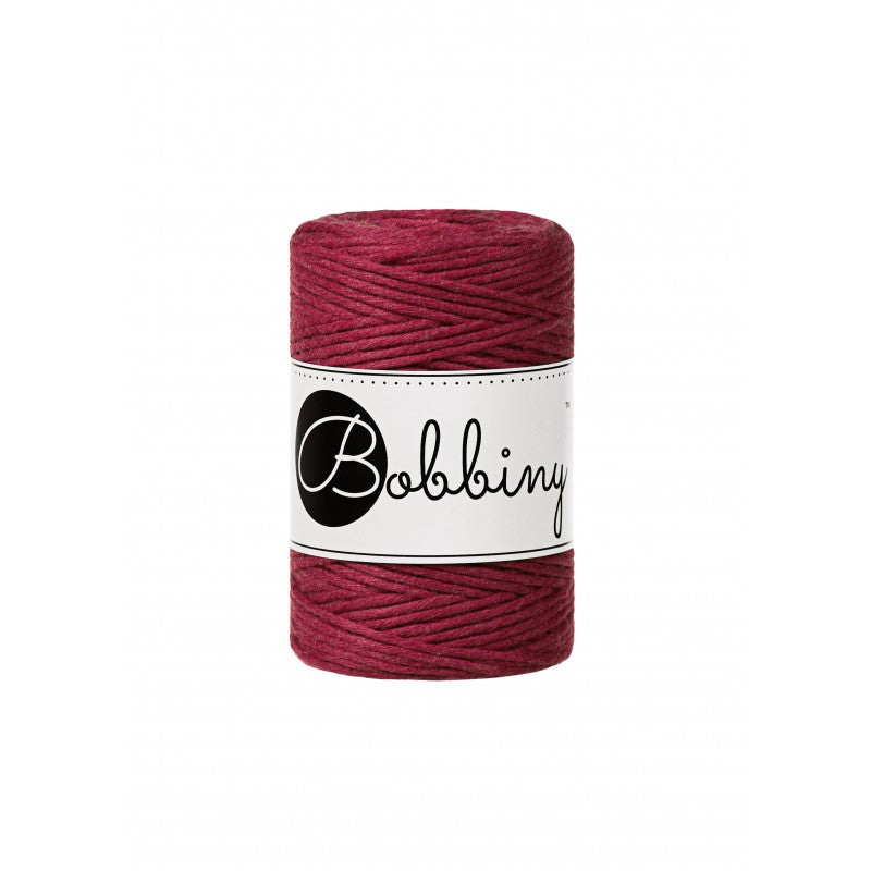Bobbiny Makramee Garn 1,5mm gezwirnt Wine Red 100m - mahina