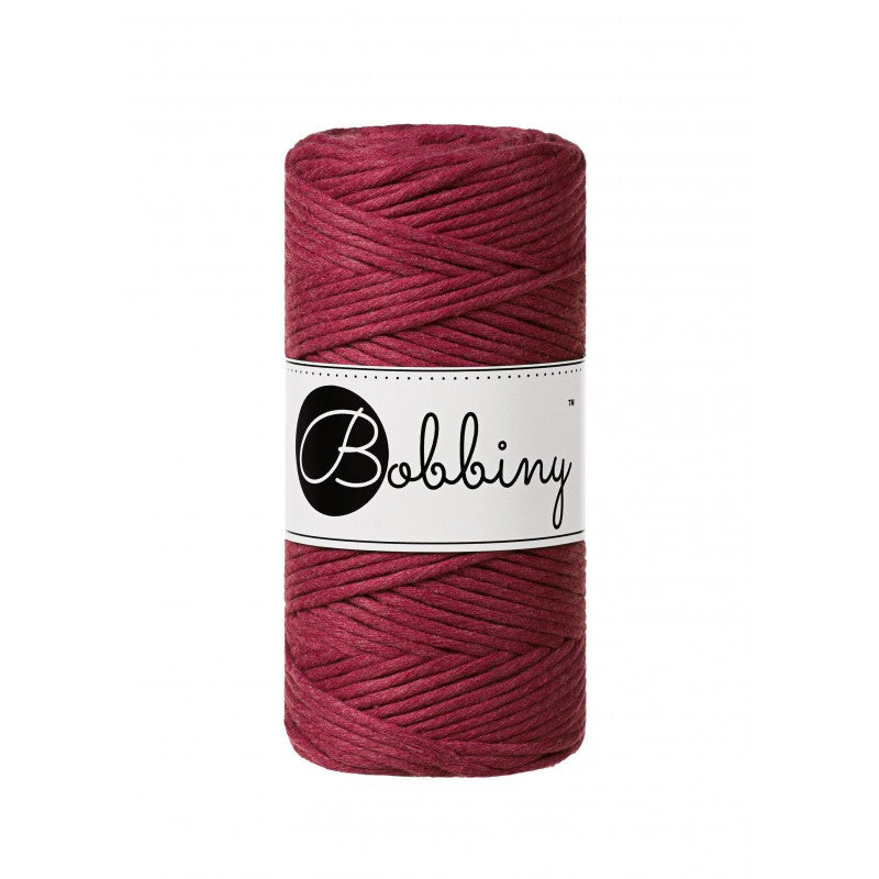 Bobbiny Makramee Garn 3mm gezwirnt Wine Red 100m - MAHINA